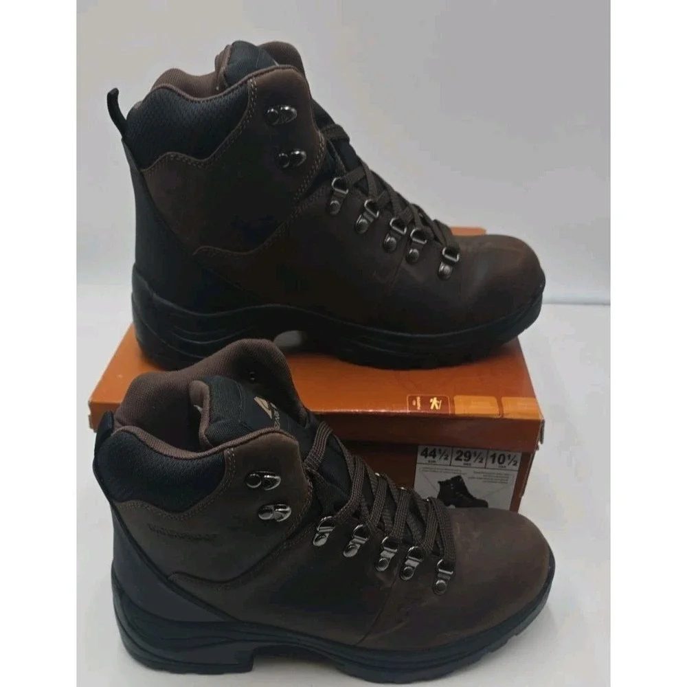 Ozark Trail Bandy II Men's Hiking Boots 10.5 W Dark Brown Leather Waterproof